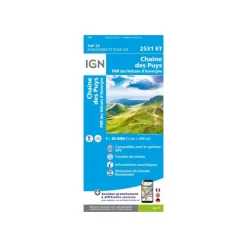 Carte IGN CHAINE DES PUYS PNR DES VOLCANS D'AUVERGNE