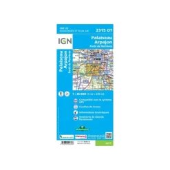 Carte IGN PALAISEAU ARPAJON FORÊT DE VERRIÈRES