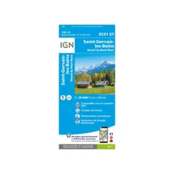 Carte IGN SAINT-GERVAIS-LES-BAINS MASSIF DU MONT BLANC