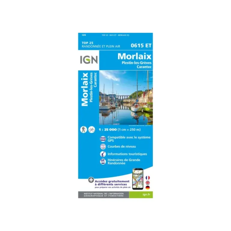 CARTE MORLAIX, PLESTIN-LES-GRÈVES ET CARANTEC