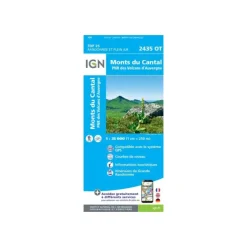 Carte TOP 25 Monts du Cantal - PNR des Volcans d'Auvergne
